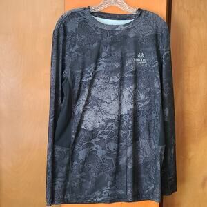 Mens Realtree Fishing Wav3 LS Shirt Medium Activewear Outdoors Camping